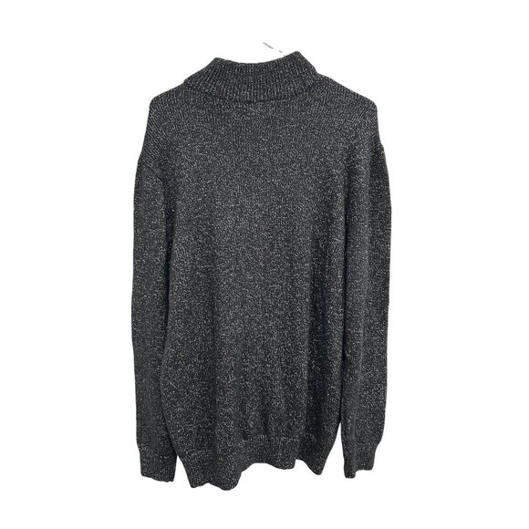 Chaps NWT Mens Half-Zip Sweater Black & White Cotton Blend Size L - Picture 2 of 11